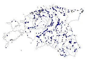 Teadaolevad jäälinnuvaatlused 2013. a. detsembrist 2014. a. novembri lõpuni. 