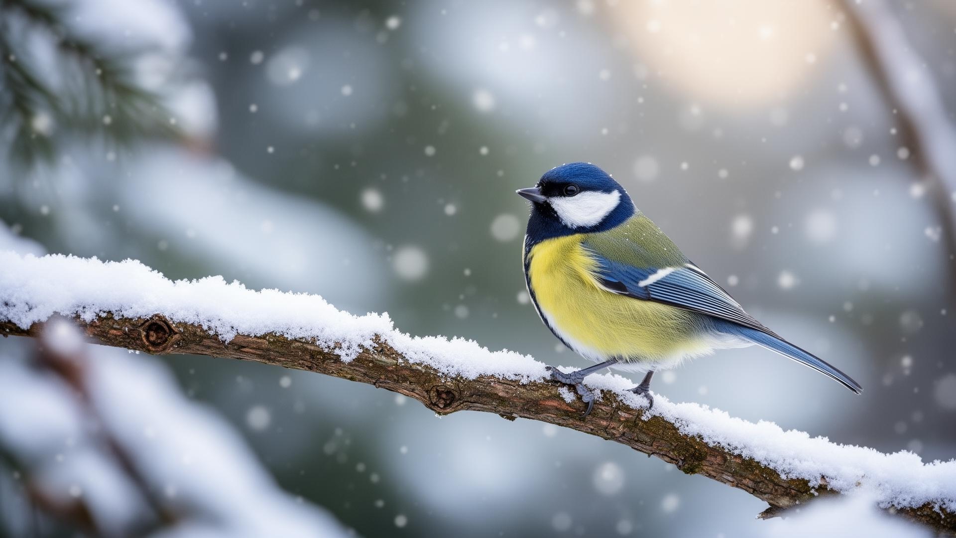 Rasvatihane lumises aias